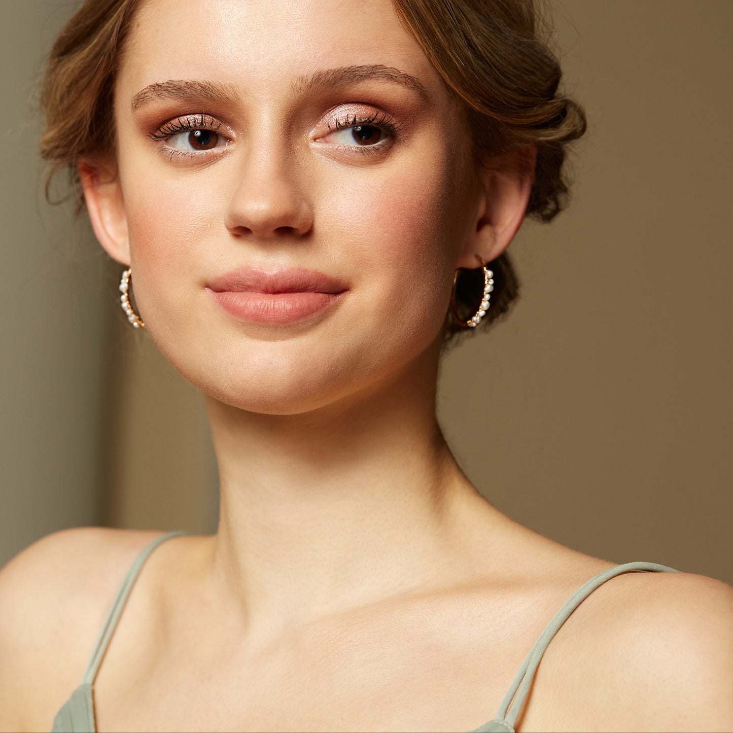 Pearl Wrapped Hoop Earrings - Silver & Gold - 3cm