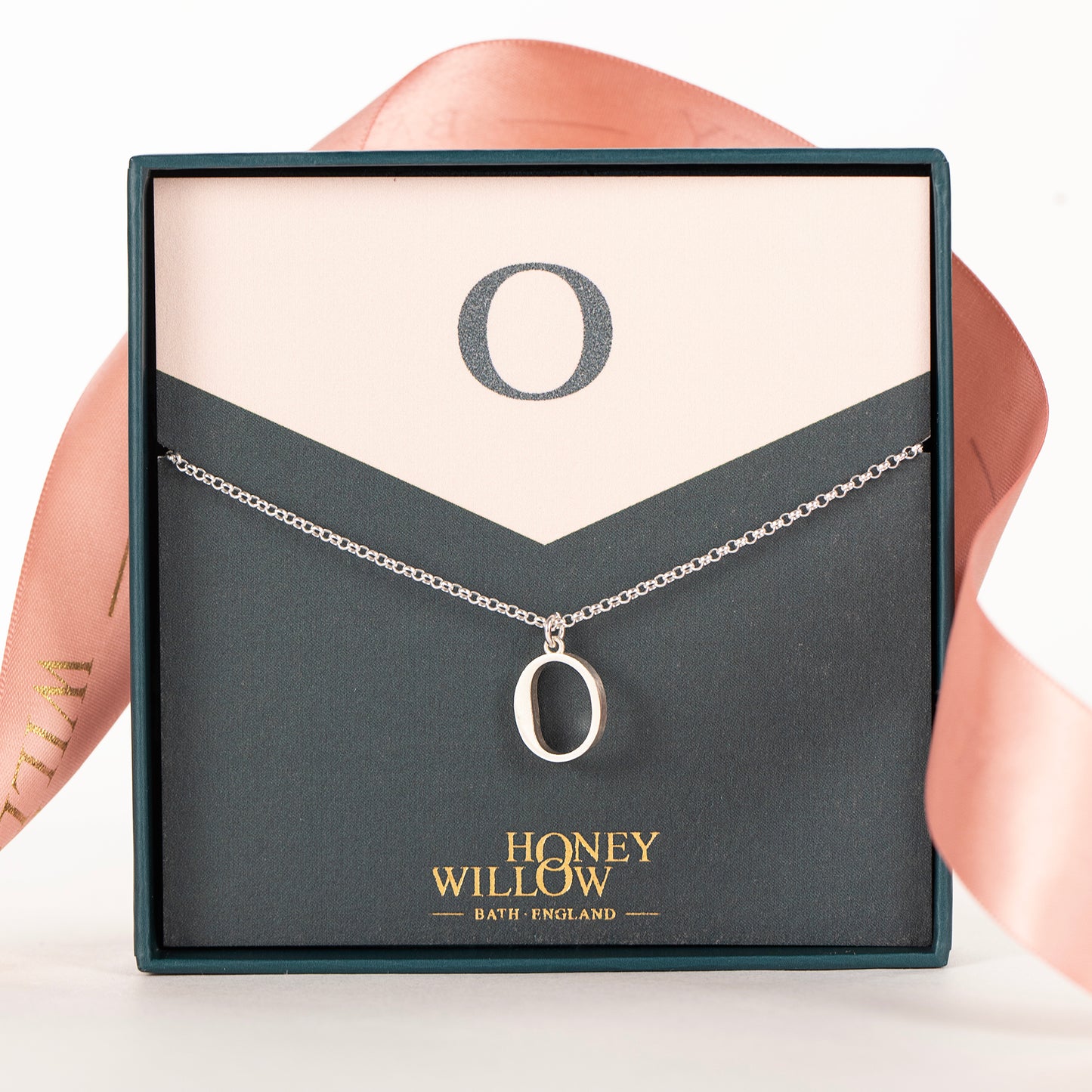 O Initial Charm Necklace - Silver