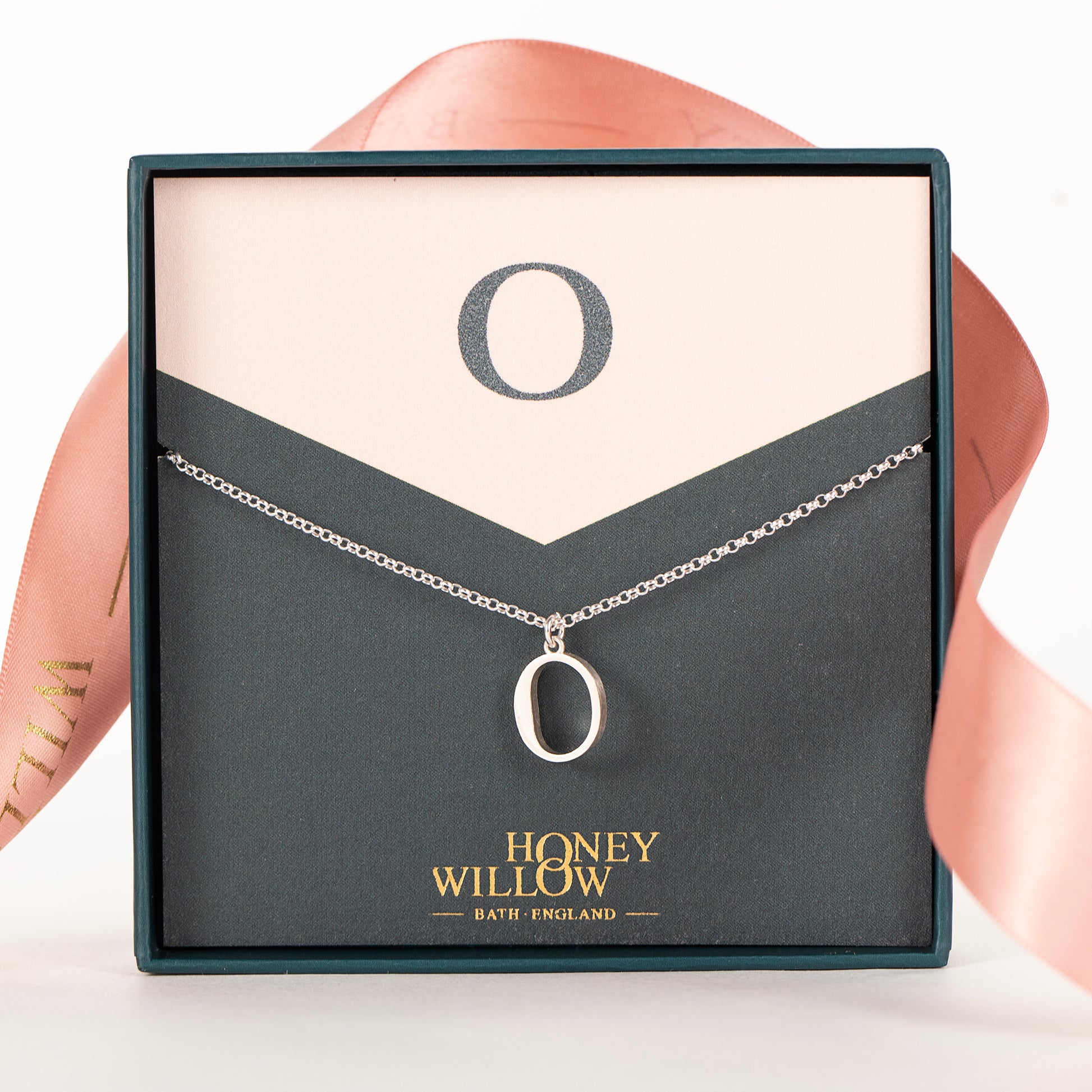 O Initial Charm Necklace - Silver