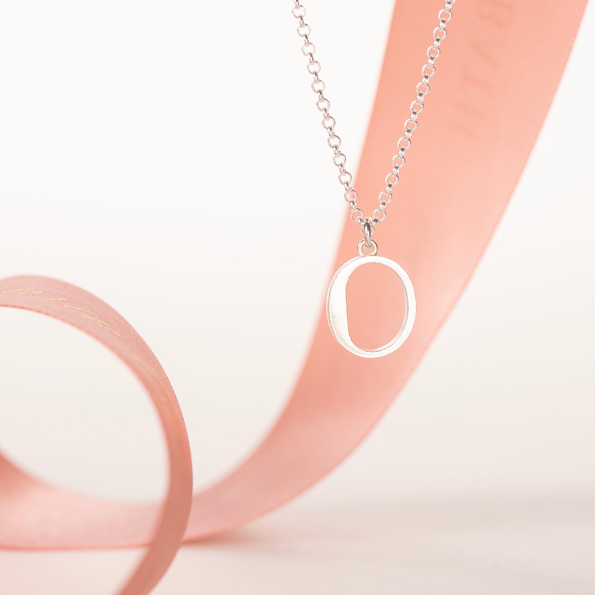 O Initial Charm Necklace - Silver