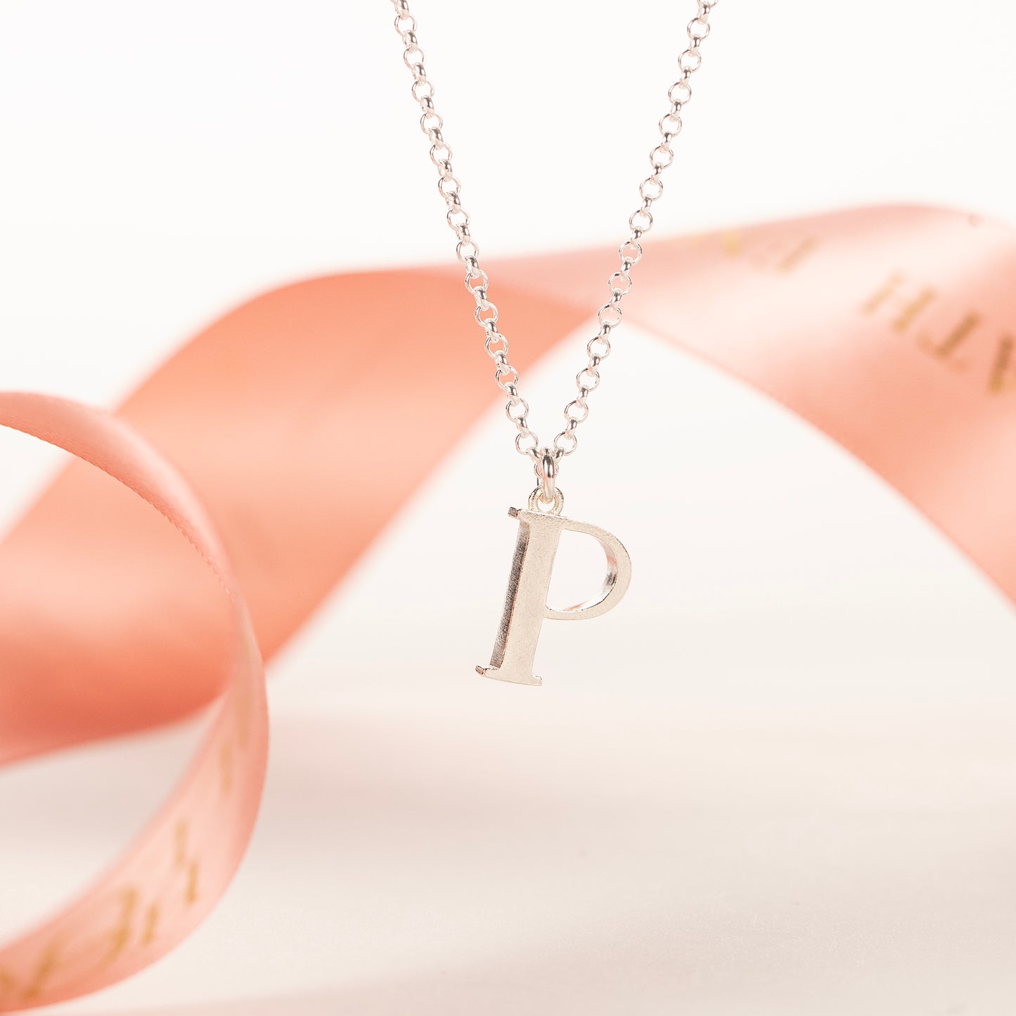 Initial Letter Necklace - Silver