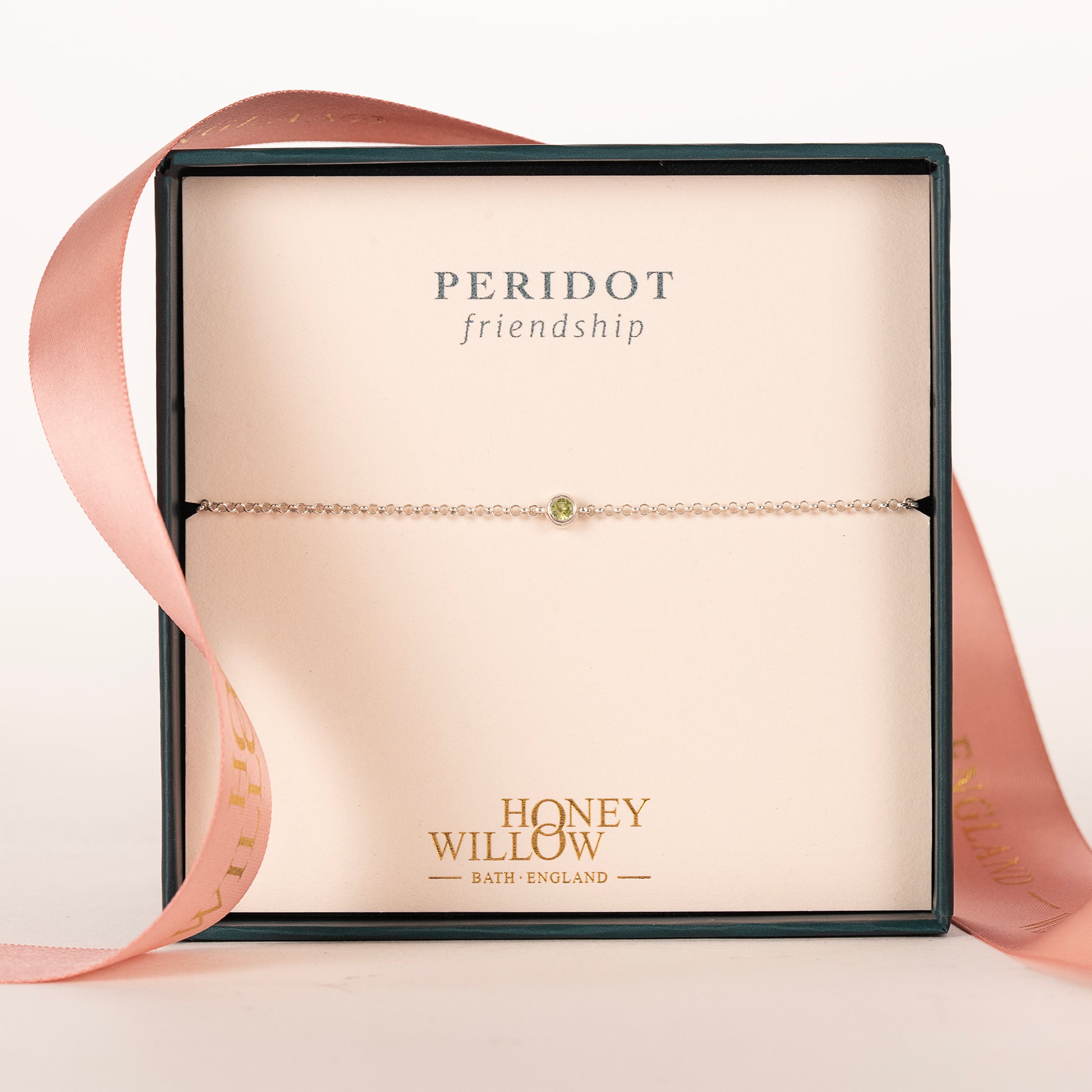 Single Peridot Solitaire Bracelet -  Friendship - Silver