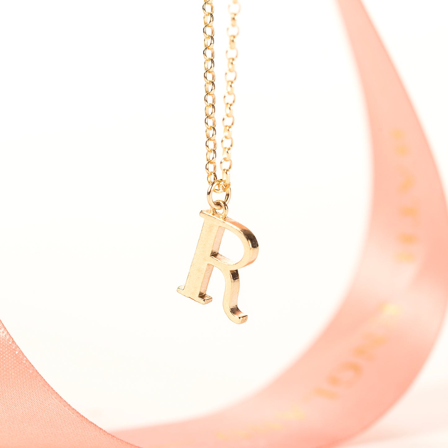 R Initial Letter Necklace - 9kt Gold