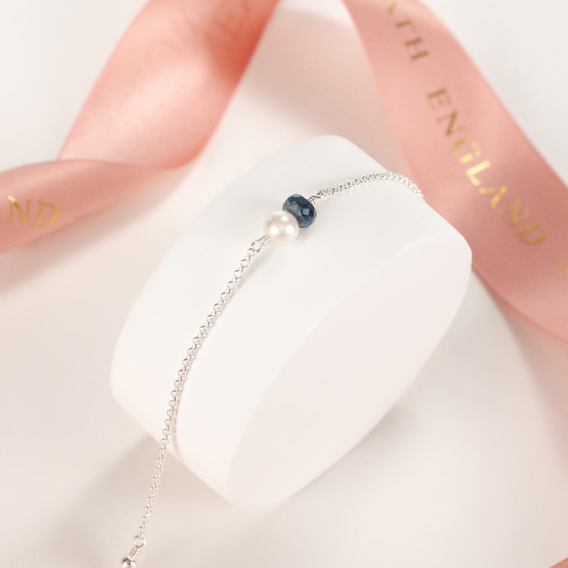 Gift for Sisters - Double Gem Bracelet - Pearl & Birthstone - Silver & Gold