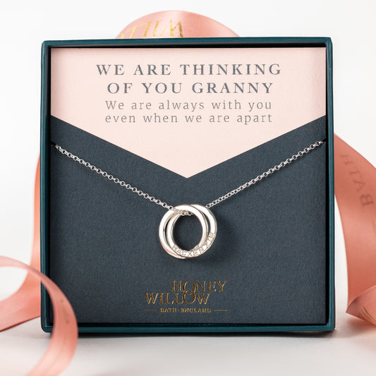 Gift for Granny - Silver Family Names Necklace - Petite Double Link