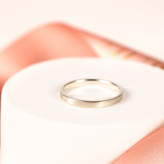 Satin Textured Silver Ring