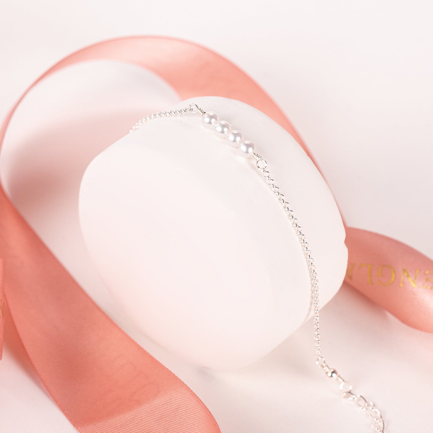 4th Anniversary Bracelet - 4 Pearls for 4 Years - Silver & Gold