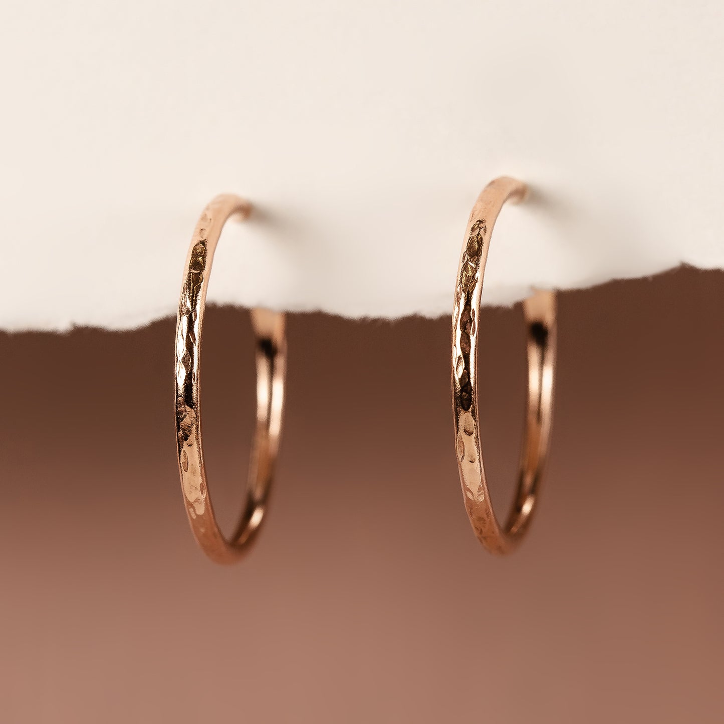 Rose Gold Hoop Earrings - 3cm