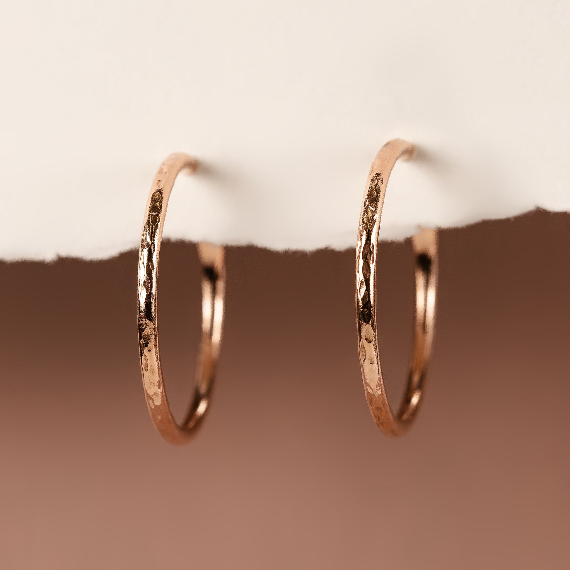 Rose Gold Hoop Earrings - 3cm