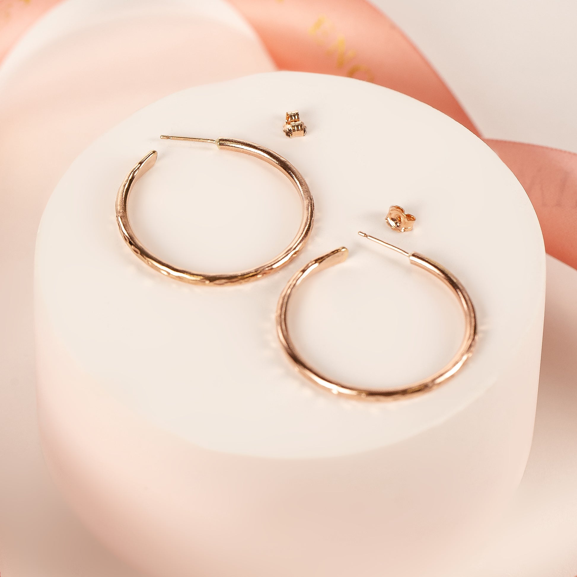 Rose Gold Hoop Earrings - 3cm