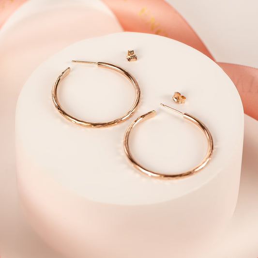 Rose Gold Hoop Earrings - 3cm