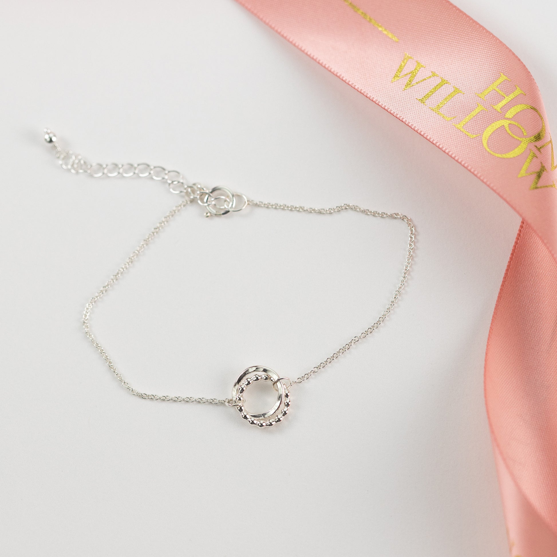Gift for Sister - Love Knot Bracelet - Linked for a Lifetime - Silver