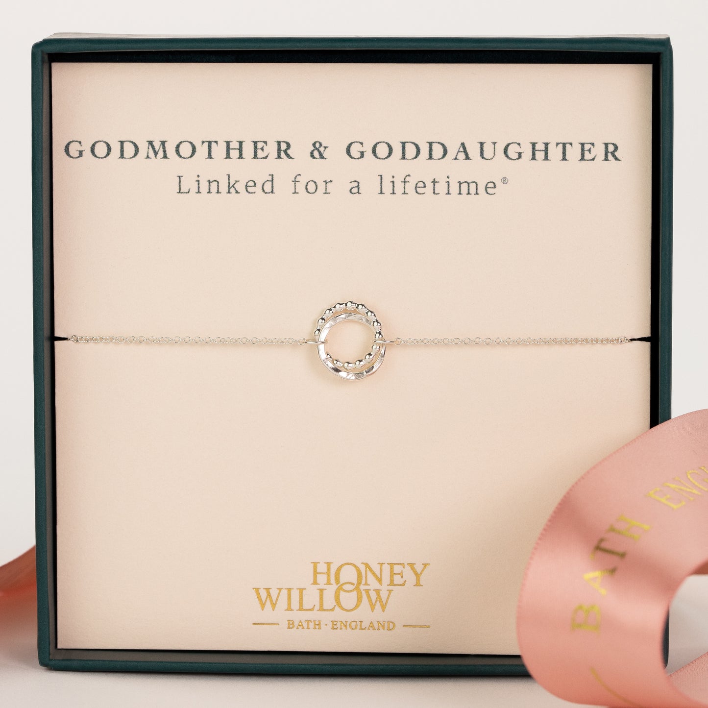 Godmother & Goddaughter Love Knot Bracelet - Linked for a Lifetime - Silver
