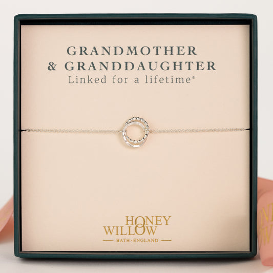 Gift for Granddaughter from Grandmother - Love Knot Bracelet - Silver