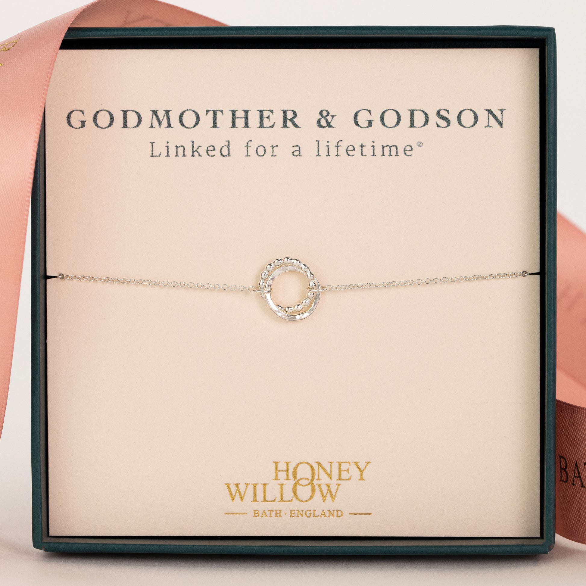 Godmother & Godson Love Knot Bracelet - Linked for a Lifetime - Silver