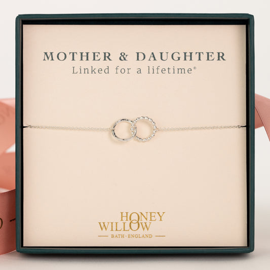 Mother & Daughter Bracelet - Love Link - Linked for a Lifetime - Silver