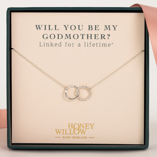 Will You Be My Godmother Gift - Love Link Necklace - Silver