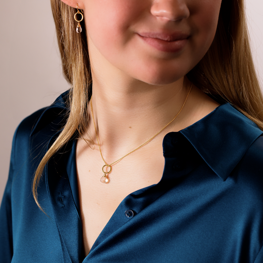 rock crystal circle necklace