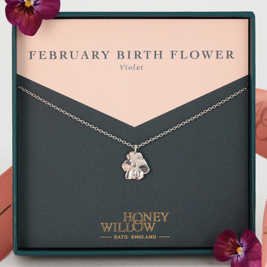 February Birth Flower Necklace