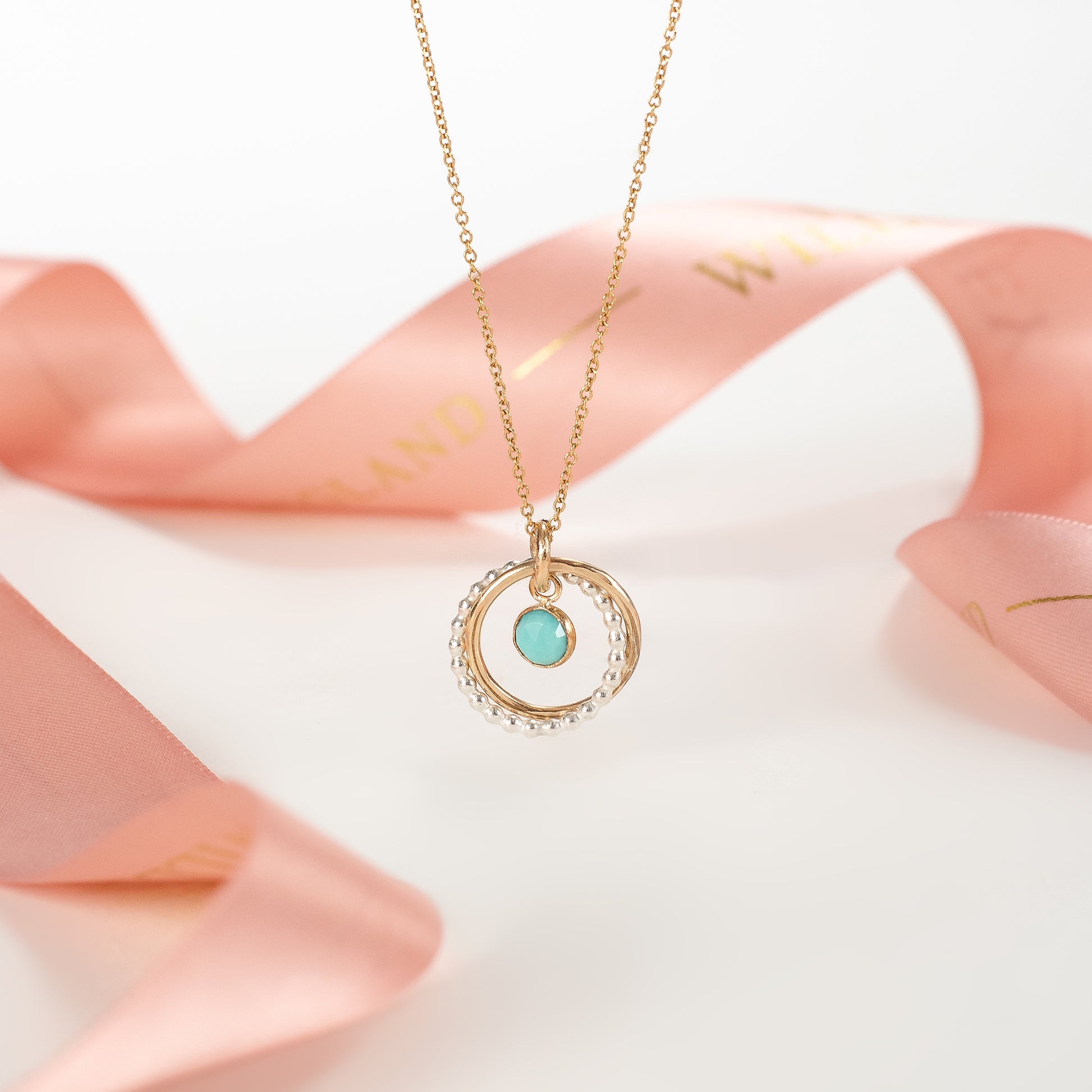 11th Birthday Gift - Turquoise Necklace - Silver & Gold