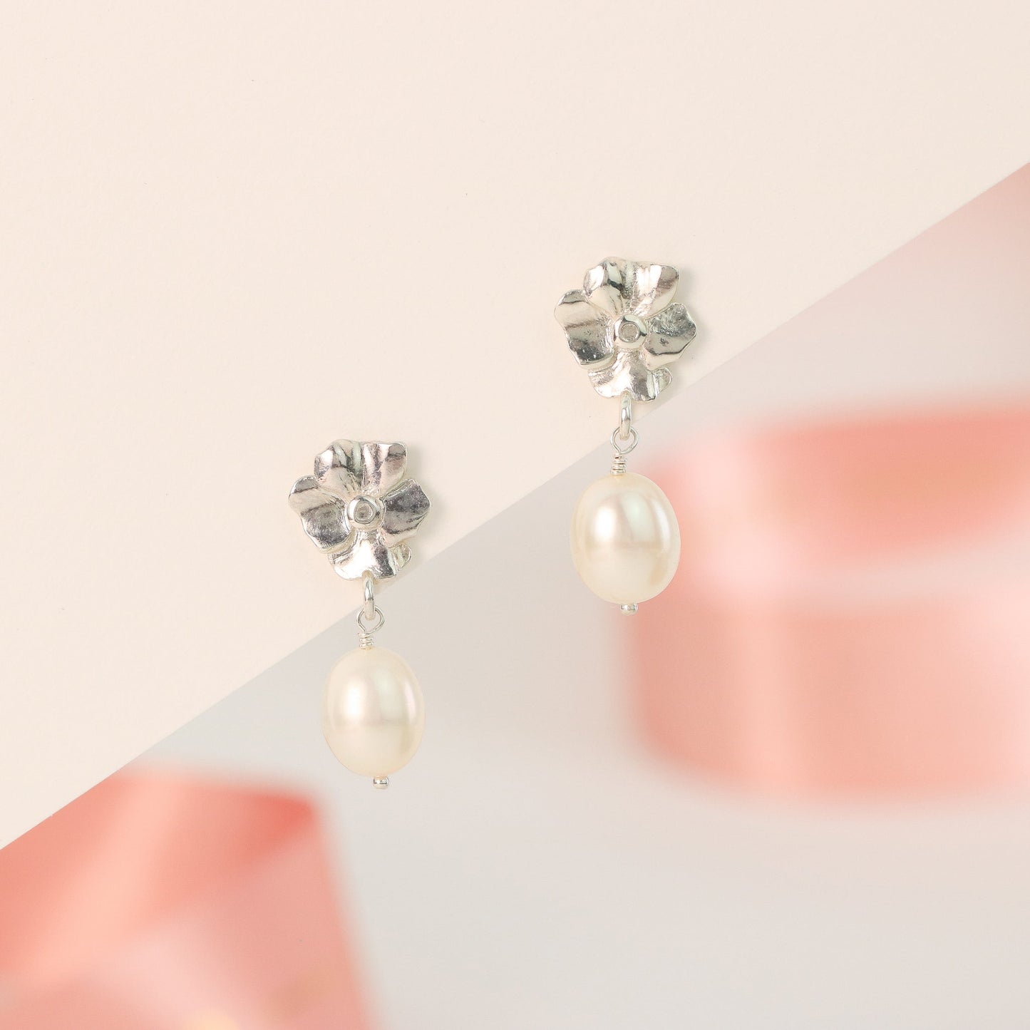 violet pearl earrings
