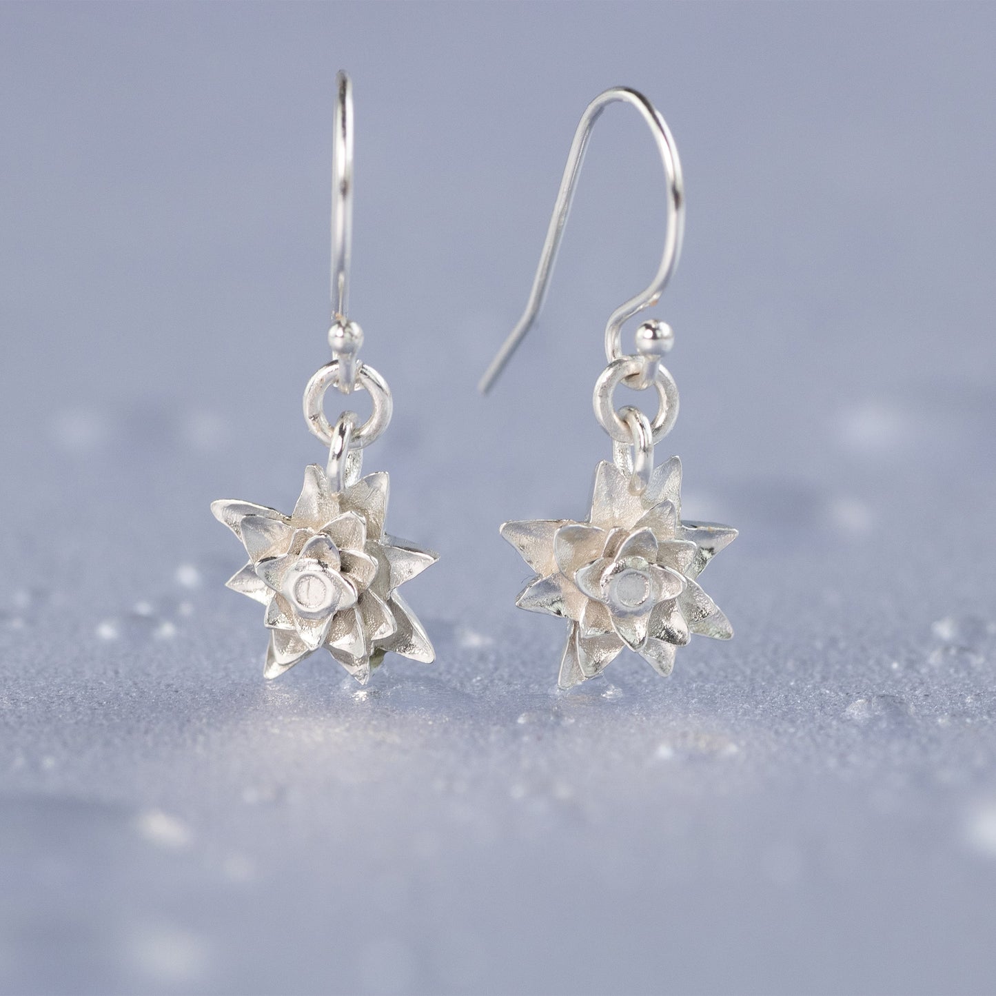 Water Lily Earrings - Silver