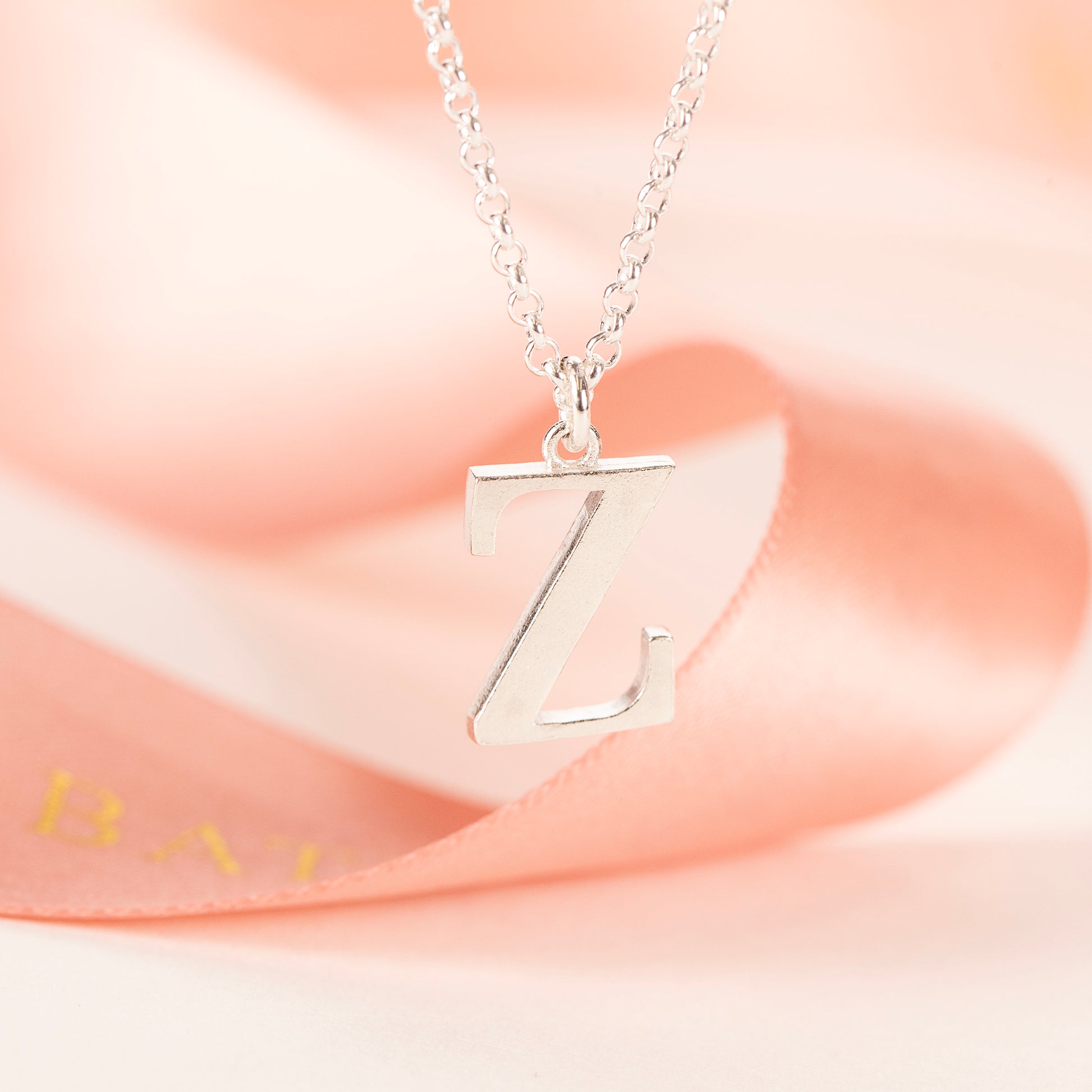 Z Initial Charm Necklace - Silver