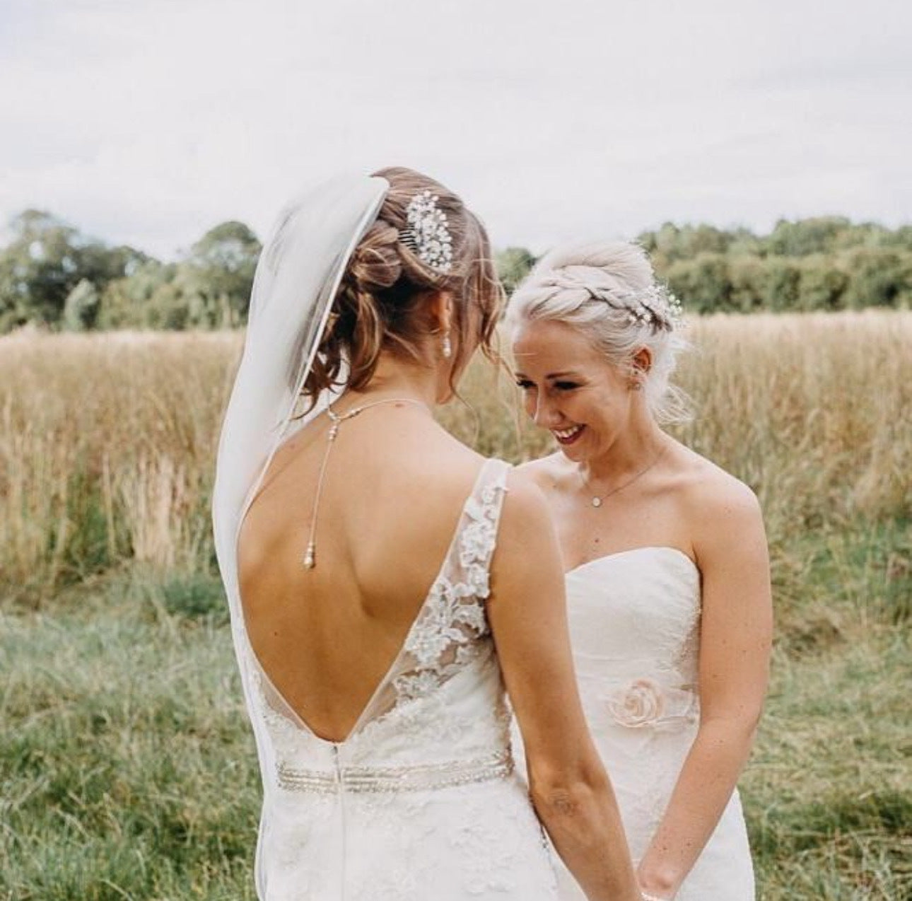 Bridal Pearl Drop Earrings - Annika - Silver & Gold