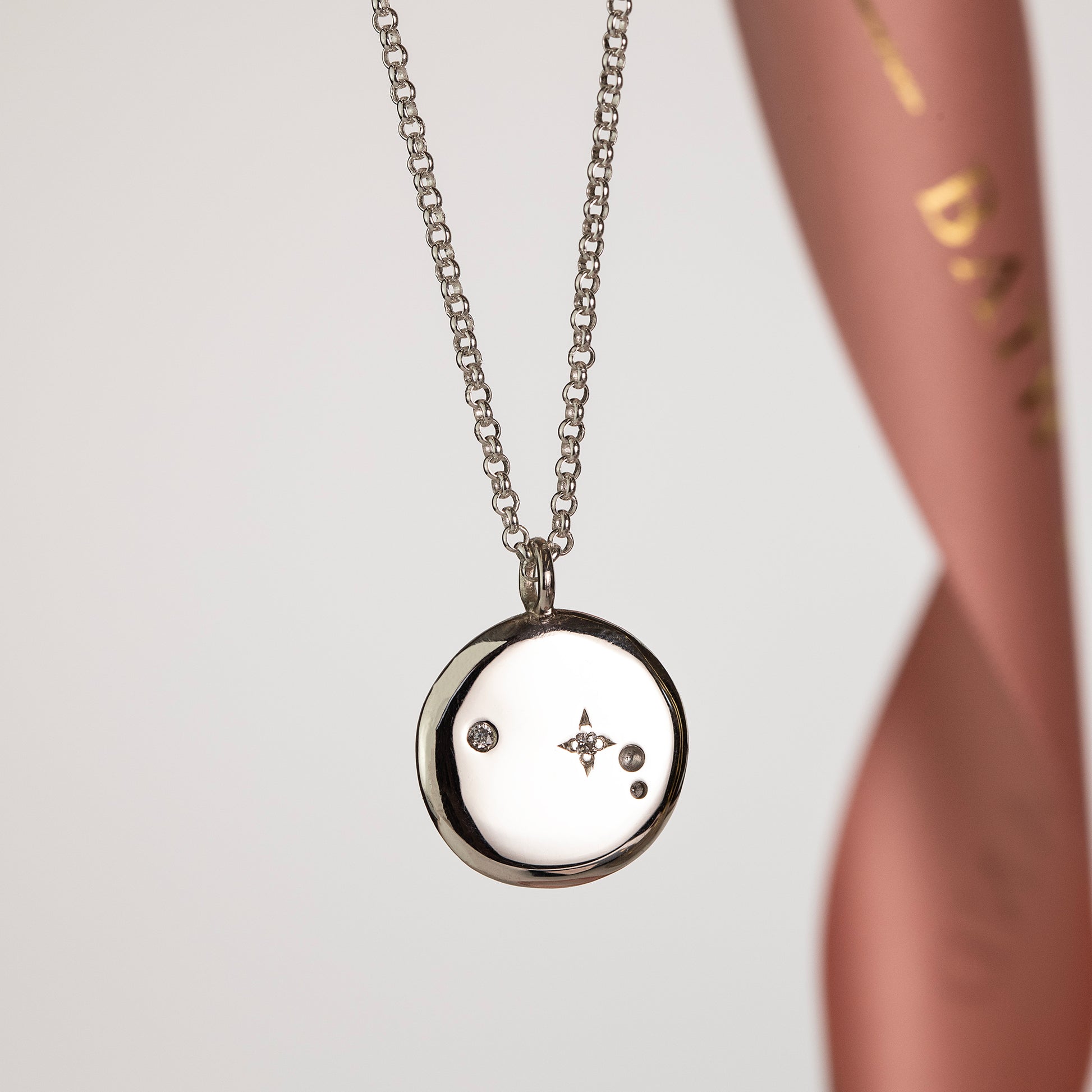 Aries Constellation Necklace - Diamonds & Silver