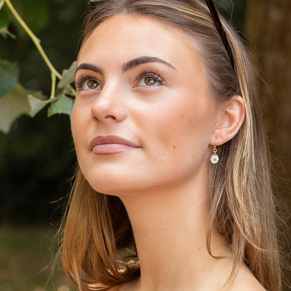 aster flower earrings