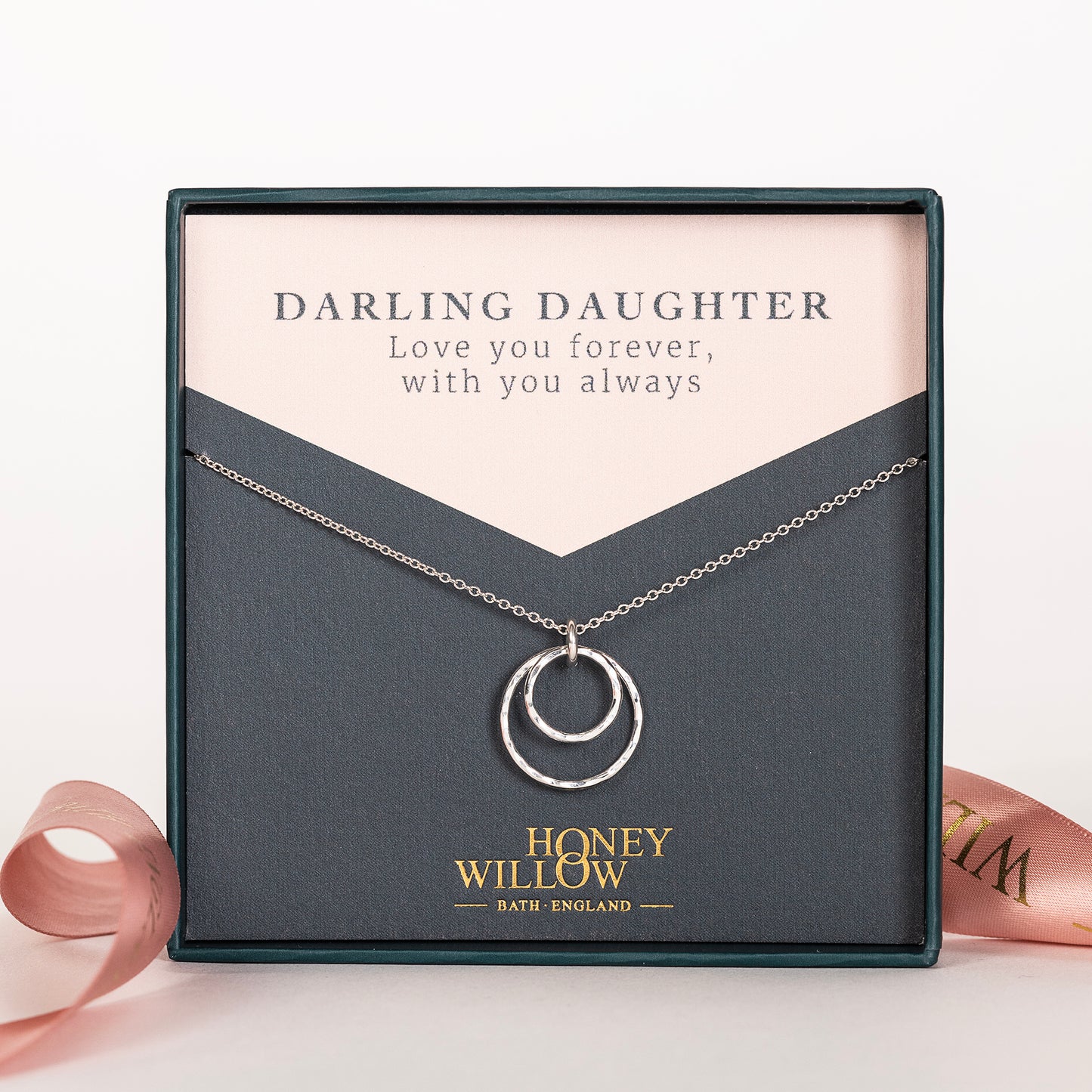 Mother Daughter Necklace for Daughter - Double Circle Necklace - Silver - Gold