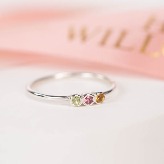 birthstone trio ring