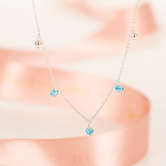 blue topaz trio necklace