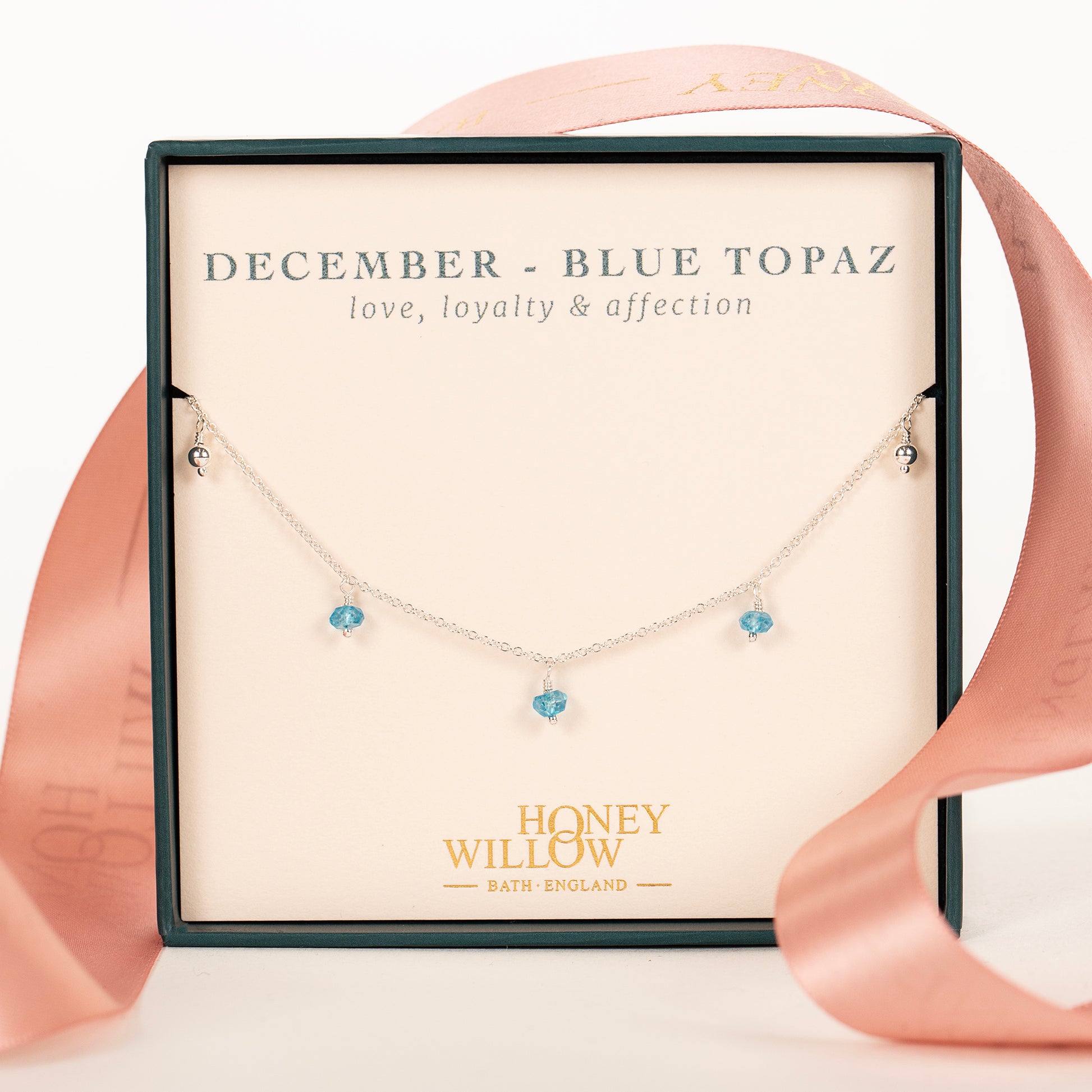 blue topaz trio necklace