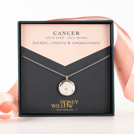 Cancer Constellation Necklace - Silver & Lab Grown Diamonds