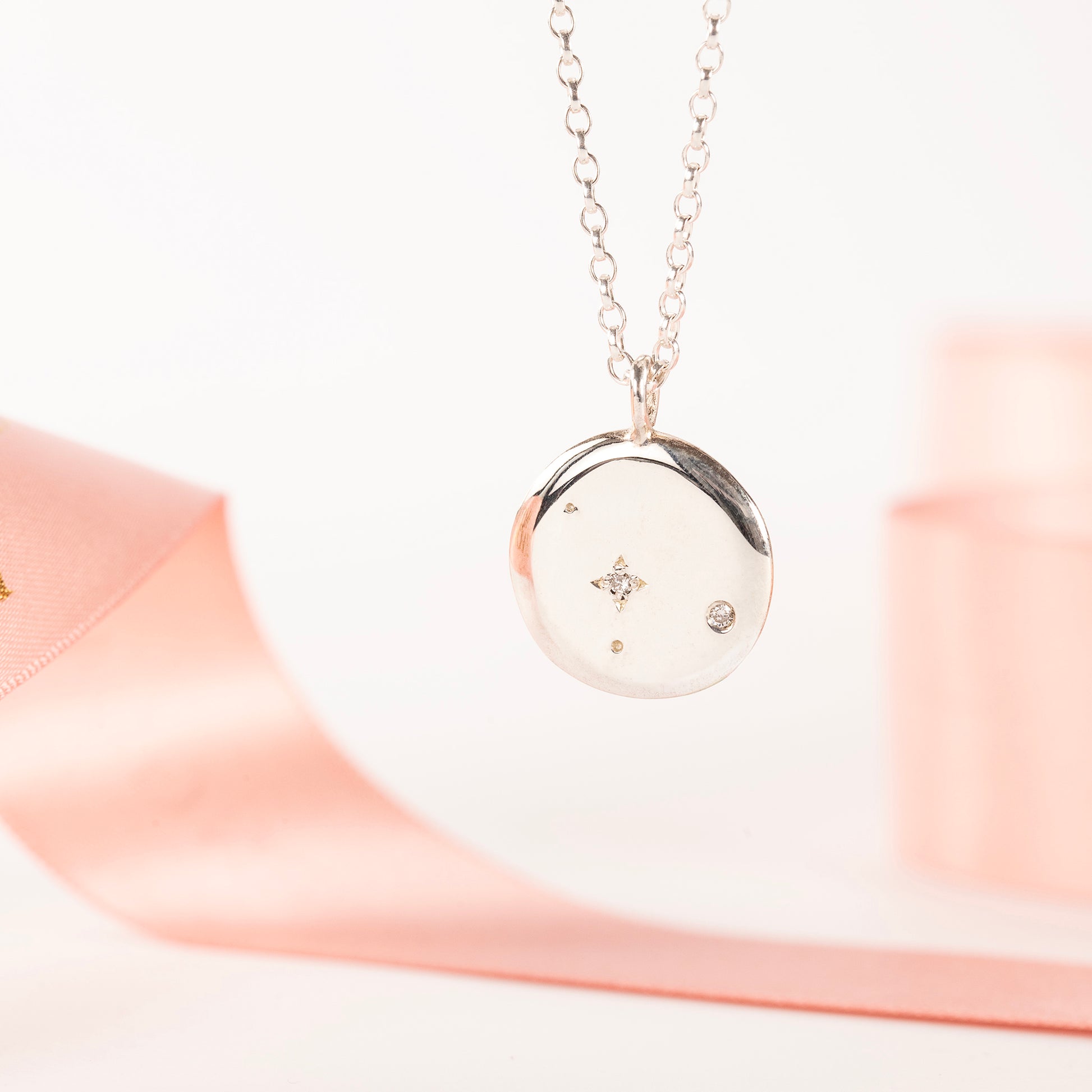 Cancer Constellation Necklace - Silver & Lab Grown Diamonds