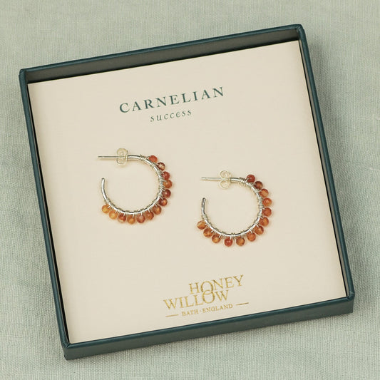 Carnelian Hoop Earrings