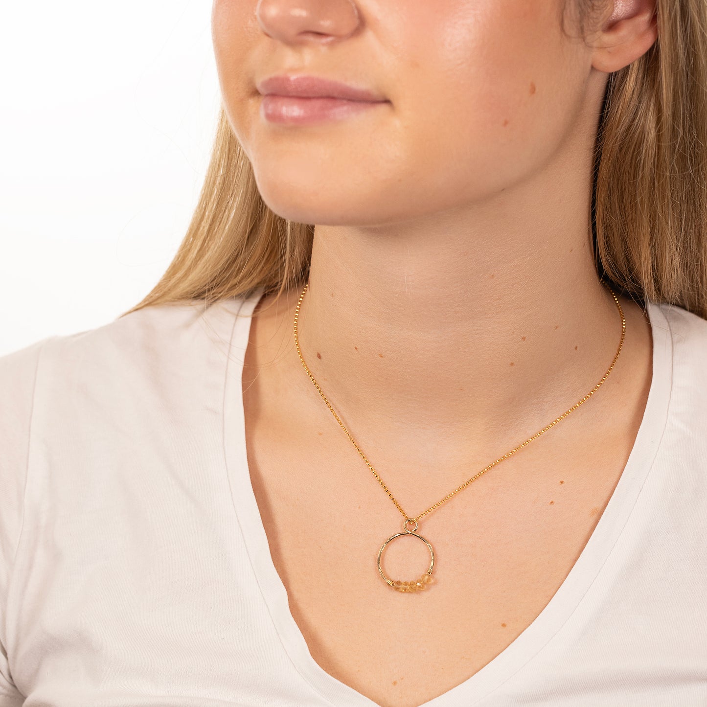 citrine infinity necklace