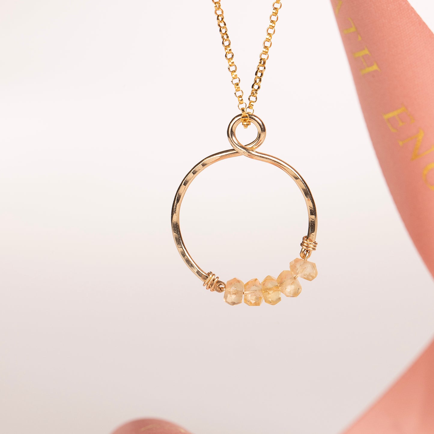 citrine infinity necklace