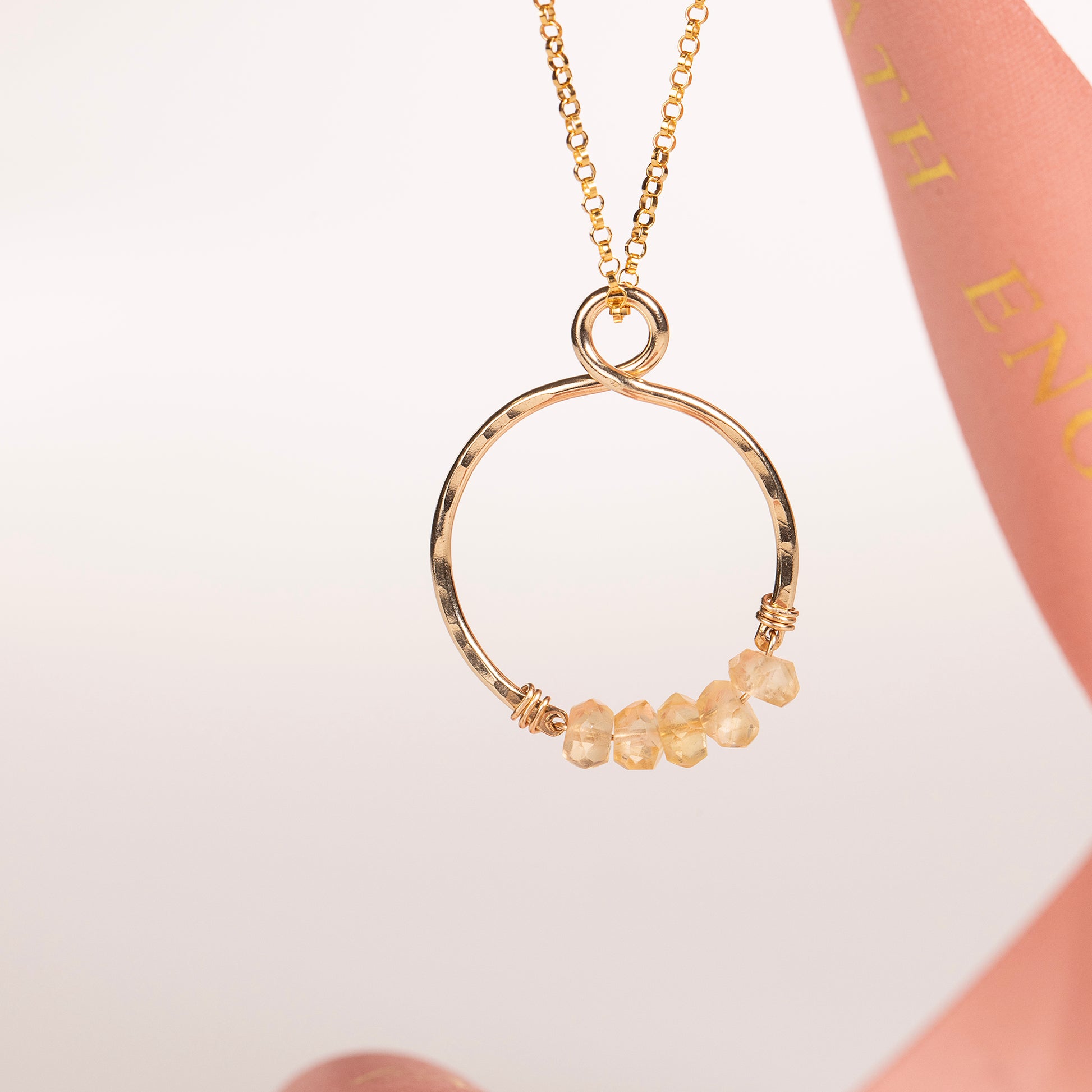 citrine infinity necklace