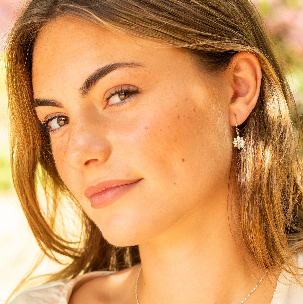 clematis flower earrings