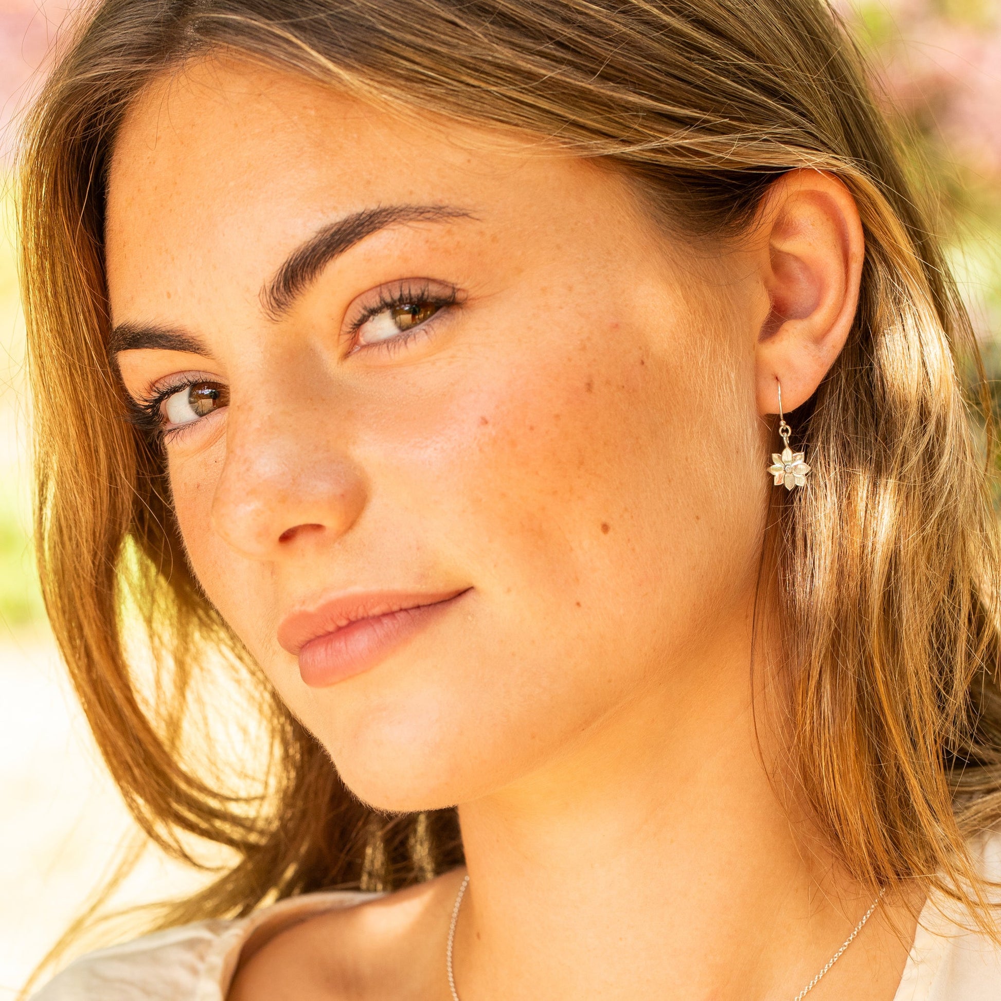 clematis flower earrings