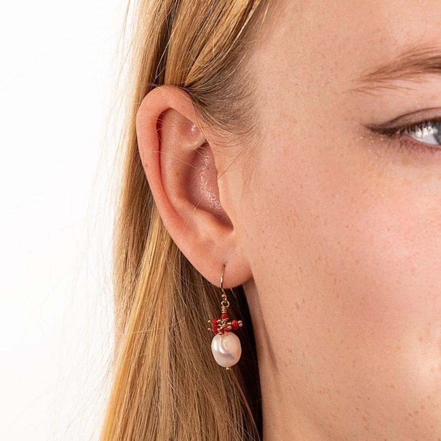 coral earrings