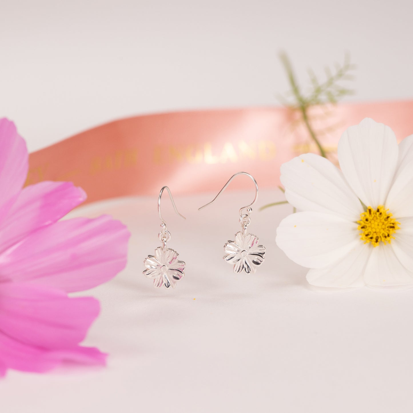 Cosmos Flower Earrings - Balance - Silver