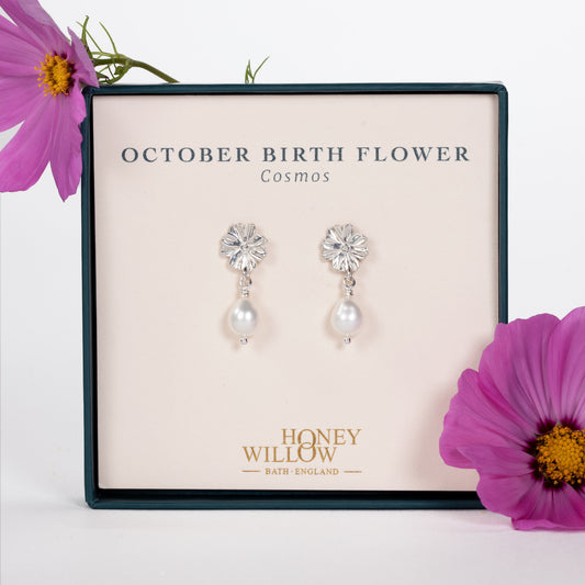 October birth flower earrings
