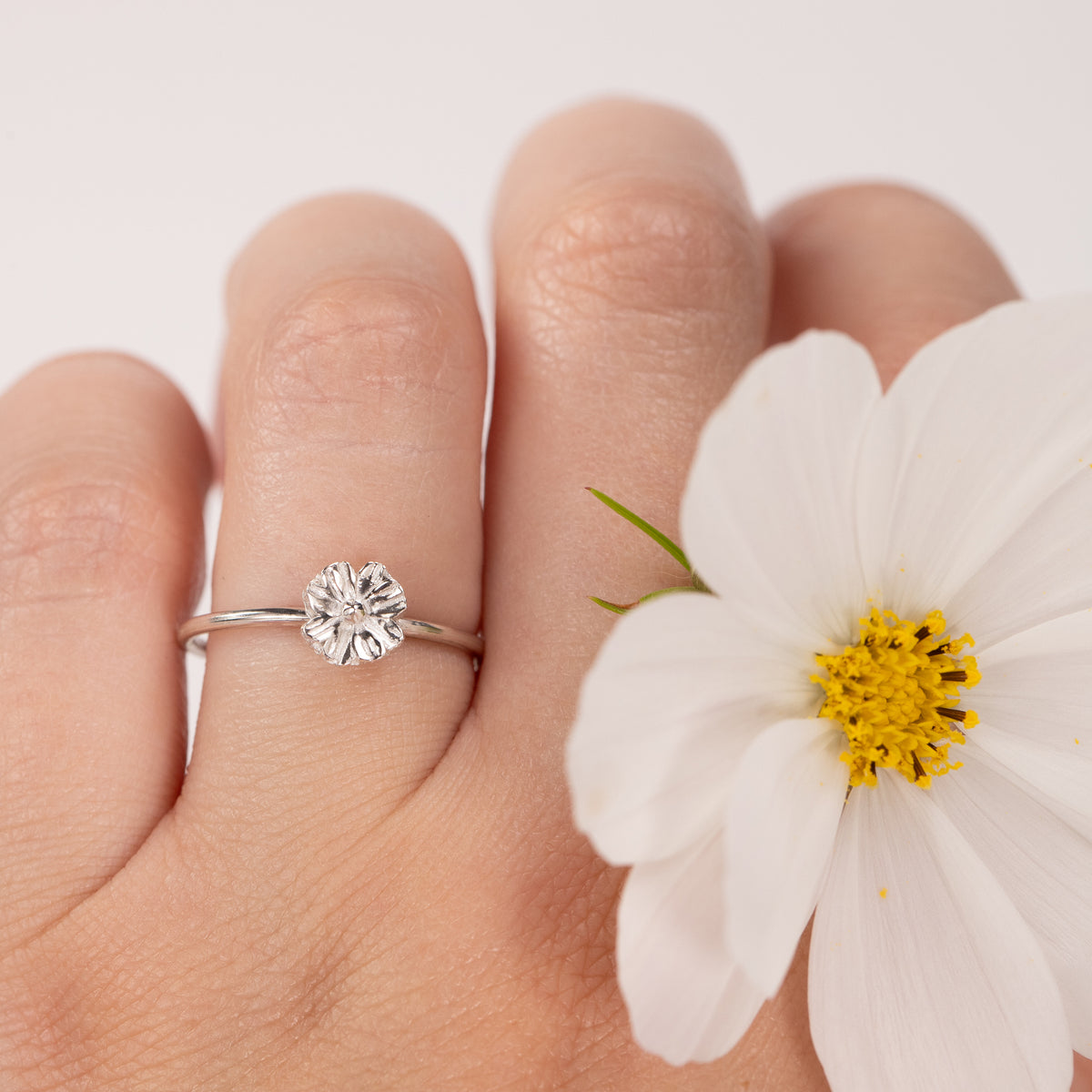 October Birth Rings Cosmos Flower Ring - October Birth Flower - Silver β Honey Willow ...