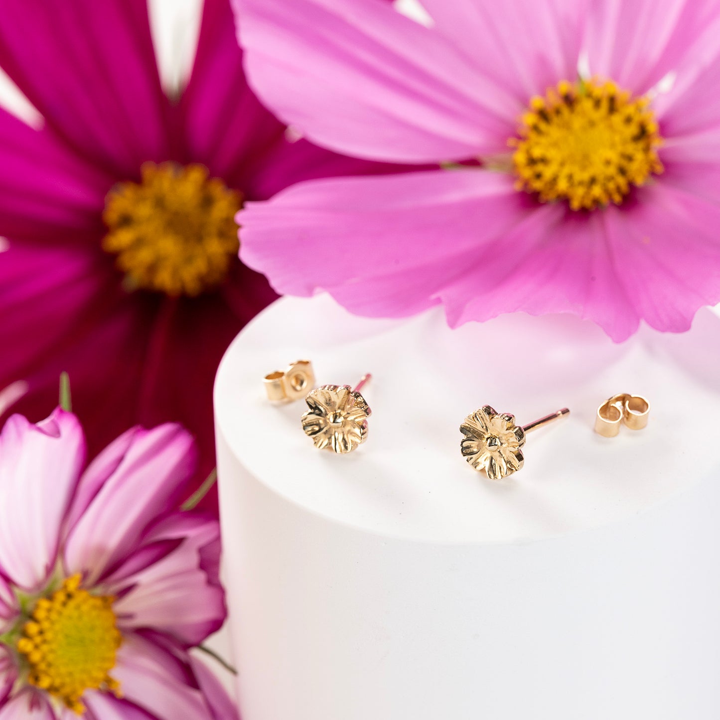 gold cosmos studs