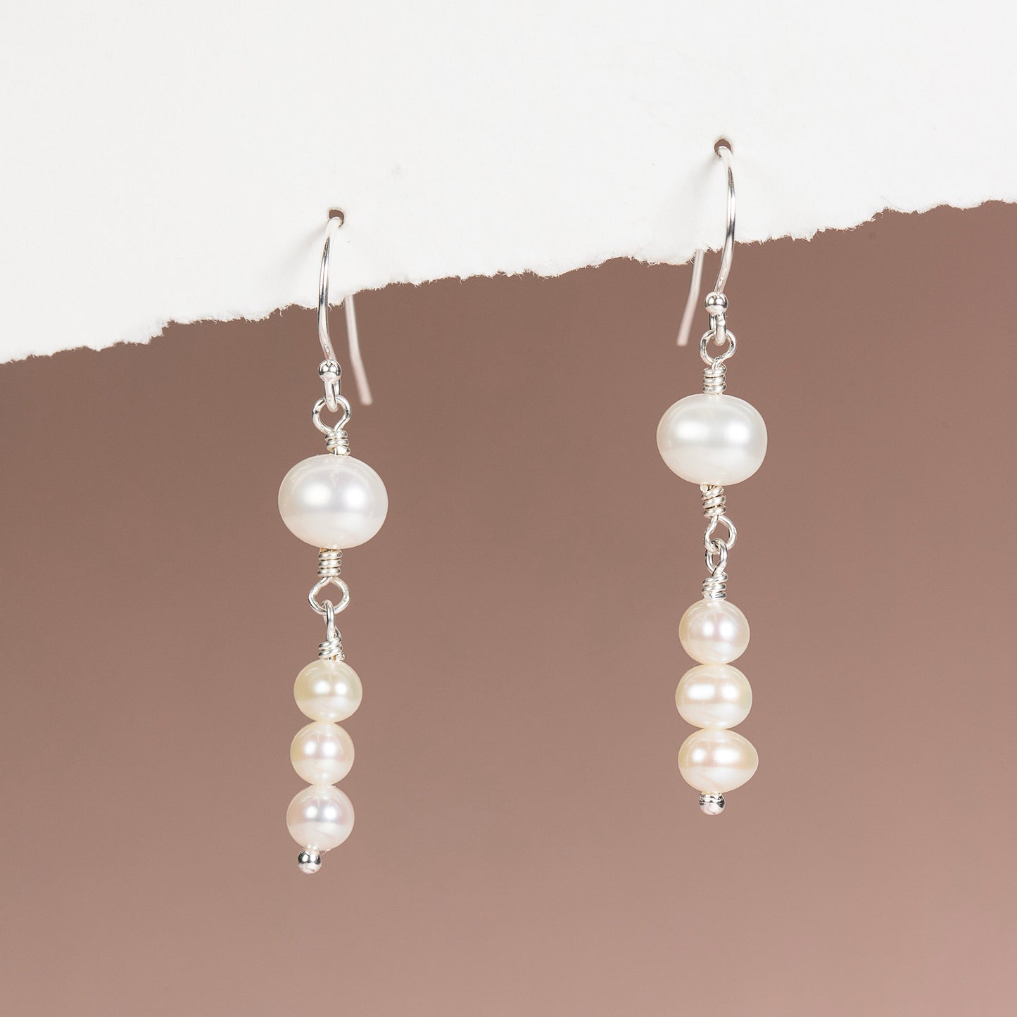 Pearl Drop Earrings - Silver & Gold - Cybele