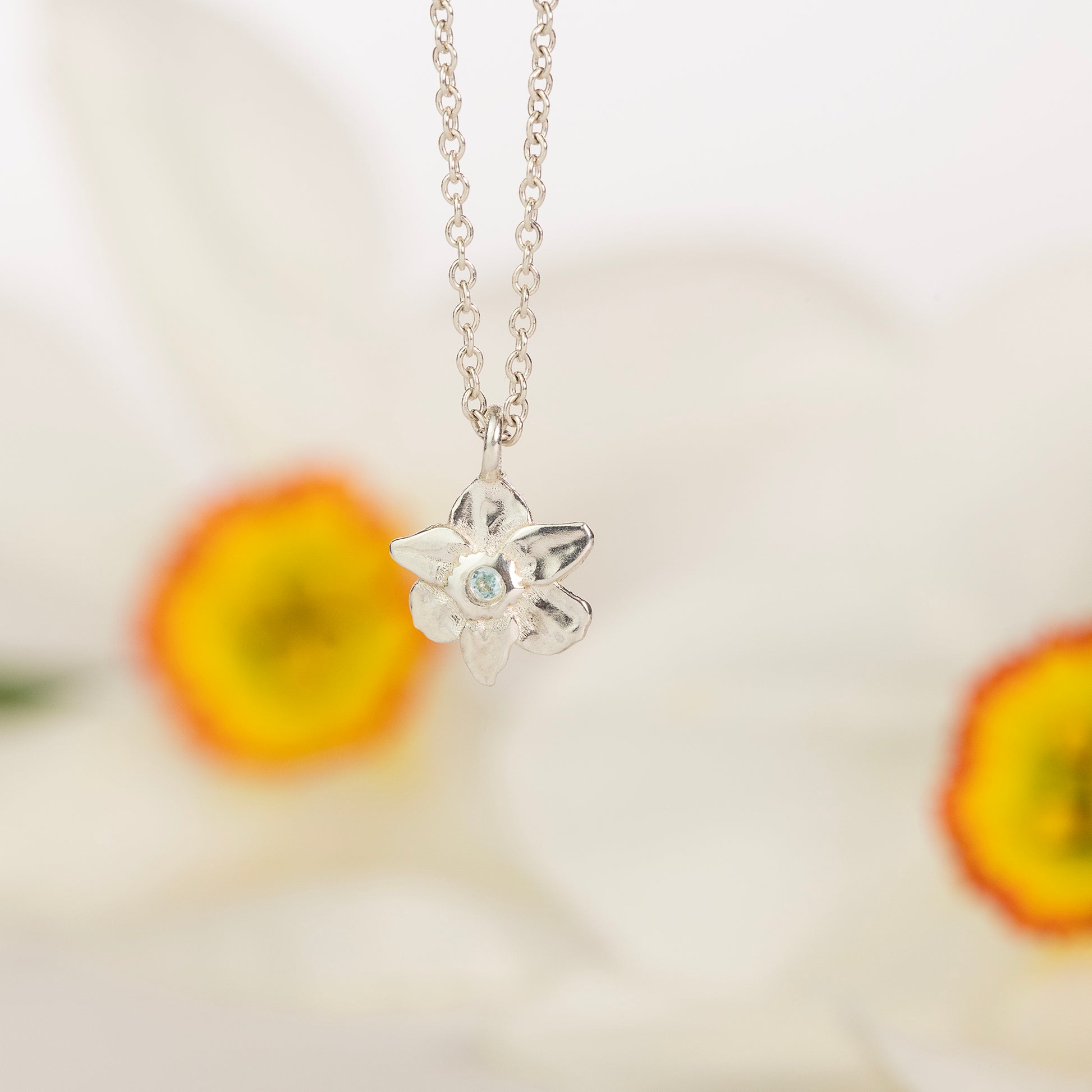 daffodil birthstone necklace