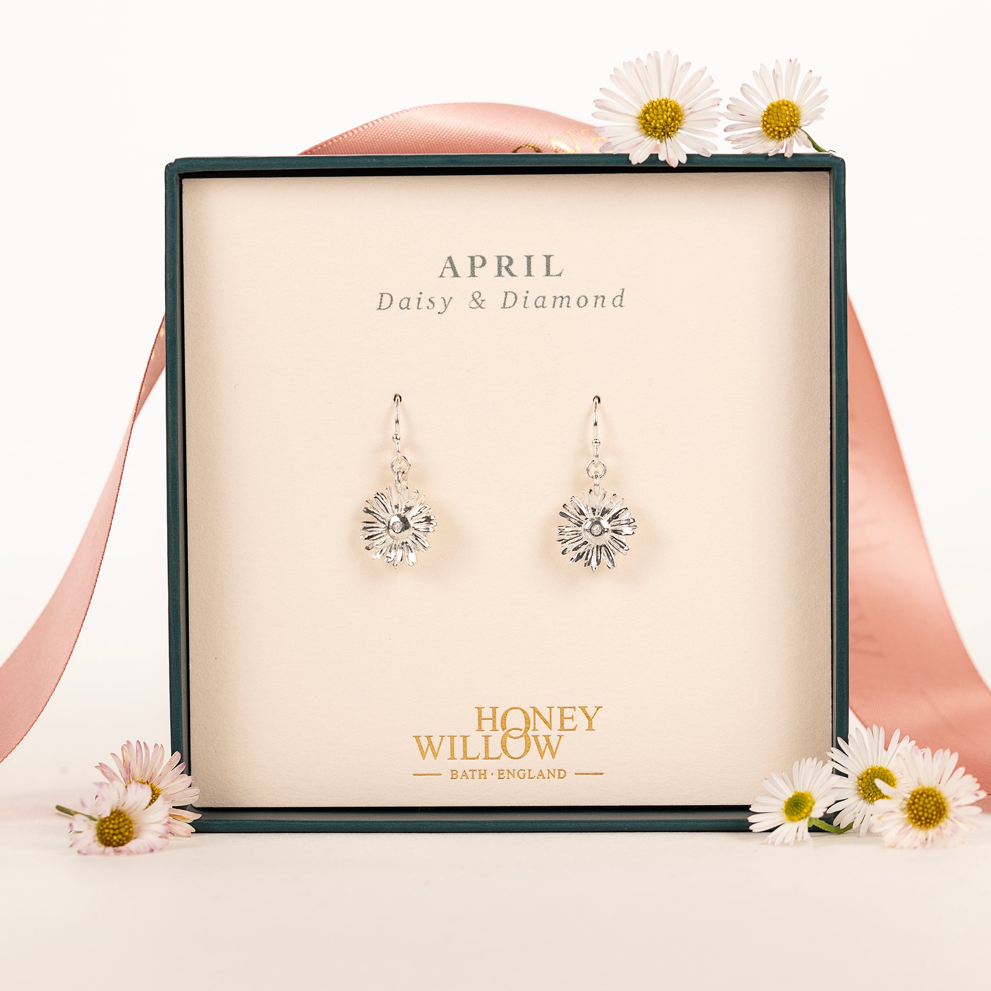 daisy diamond earrings